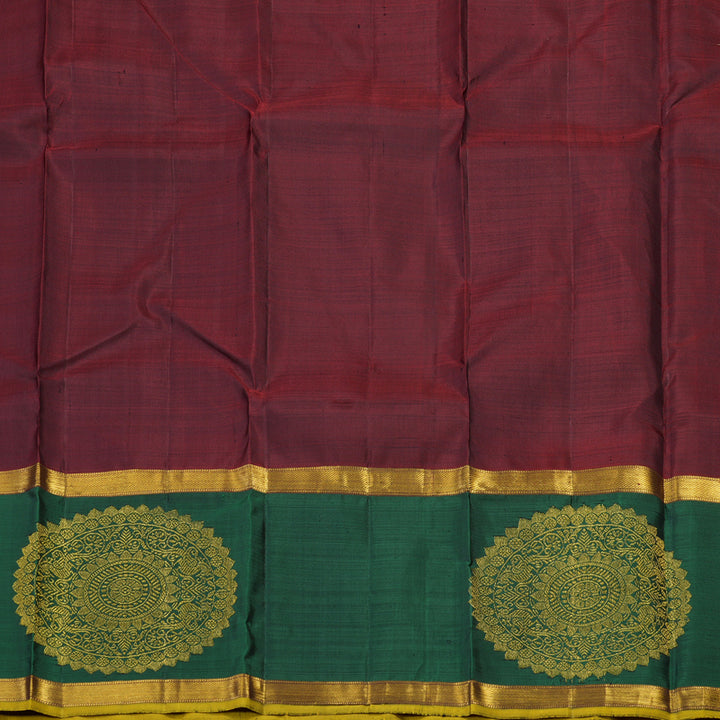 Hayagrivas Handloom Pure Kanjivaram Silk Saree in Golden Beige KBE2074A5-1