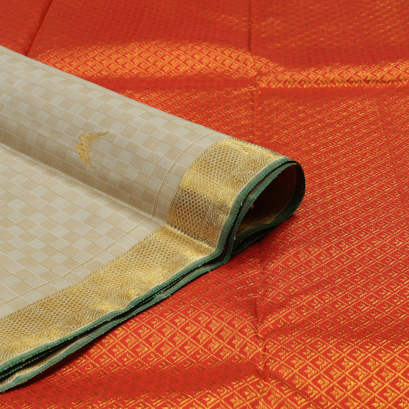 Hayagrivas Handloom Pure Kanjivaram Silk Saree in Subtle Sandal KBE371E5-1