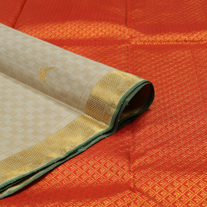 Hayagrivas Handloom Pure Kanjivaram Silk Saree in Subtle Sandal KBE371E5-1