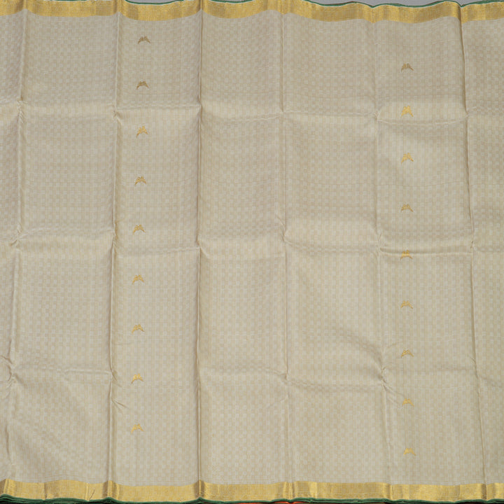 Hayagrivas Handloom Pure Kanjivaram Silk Saree in Subtle Sandal KBE371E5-1