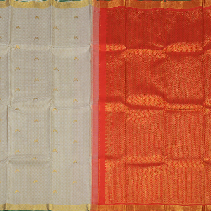 Hayagrivas Handloom Pure Kanjivaram Silk Saree in Subtle Sandal KBE371E5-1