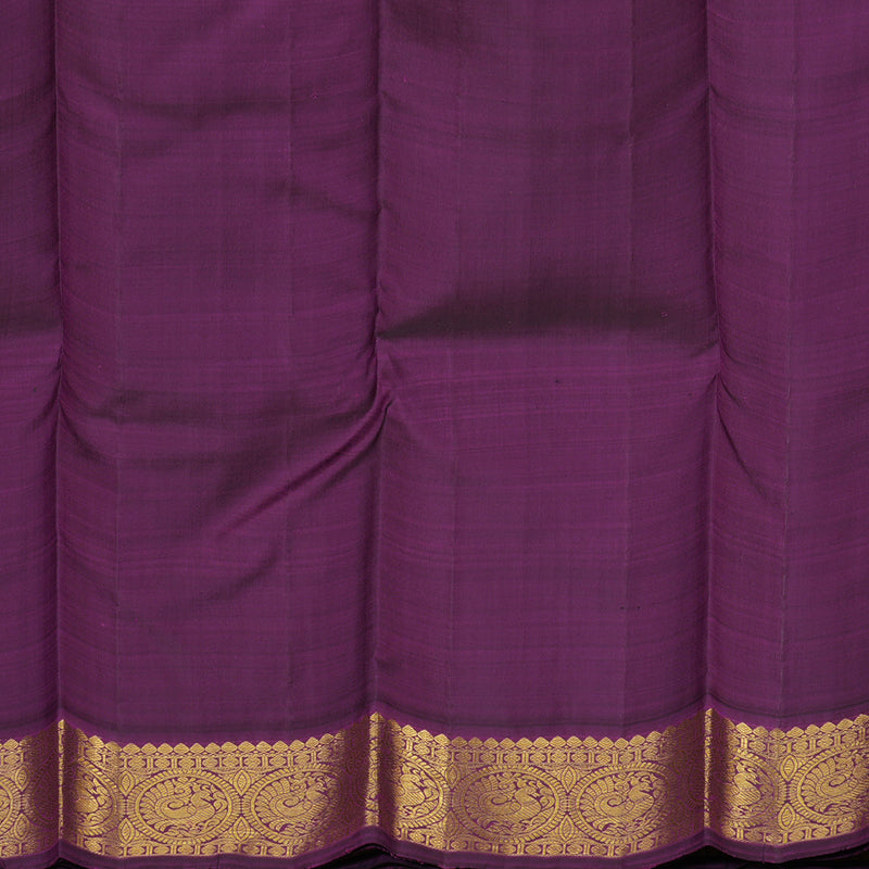 Hayagrivas Beige Handloom Kanjivaram Silk Saree with Dark Purple Border KBE372E2-1