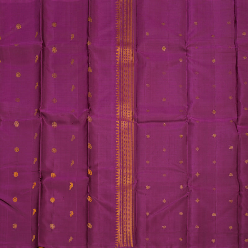 Hayagrivas Handloom Pure Kanjivaram Silk Saree in Radiant Purple KBE373E2-1