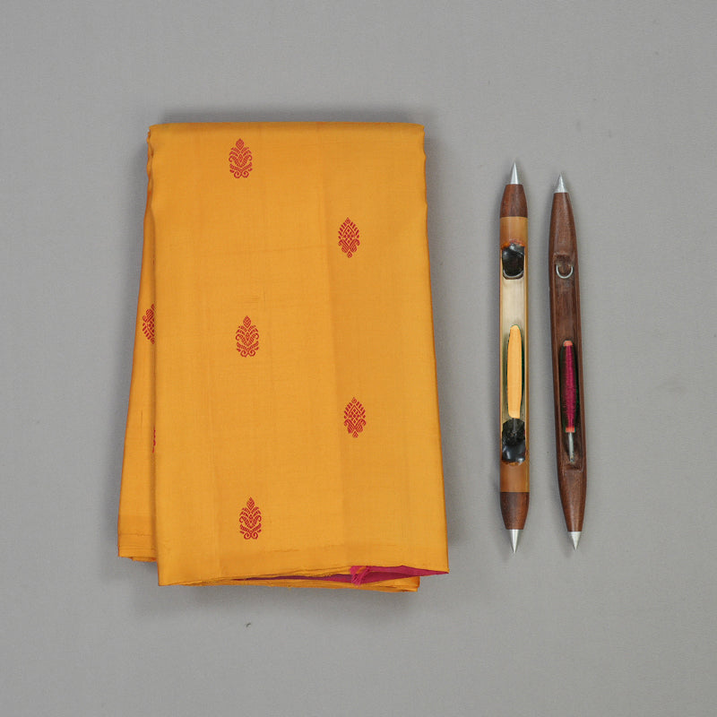 Hayagrivas Mustard Yellow Handloom Kanjivaram Silk Saree KBE373E3-1