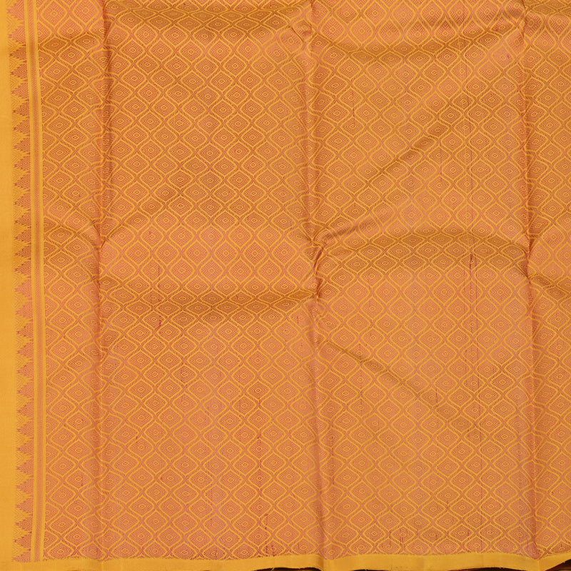 Hayagrivas Mustard Yellow Handloom Kanjivaram Silk Saree KBE373E3-1
