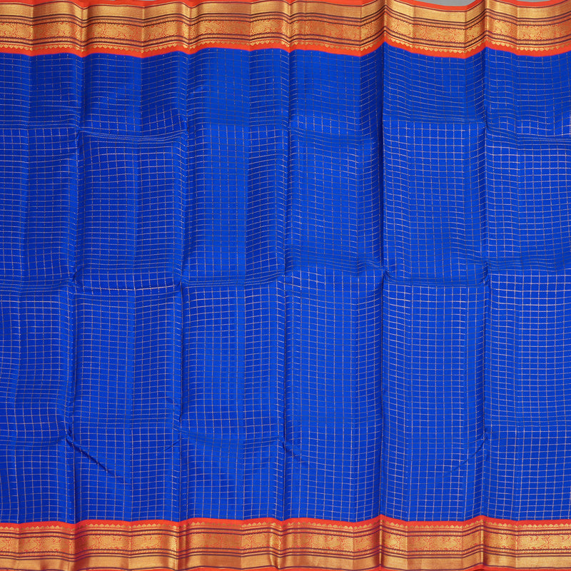 Hayagrivas Handloom Kanjivaram Silk Saree in Bright Blue KBE376E1-7