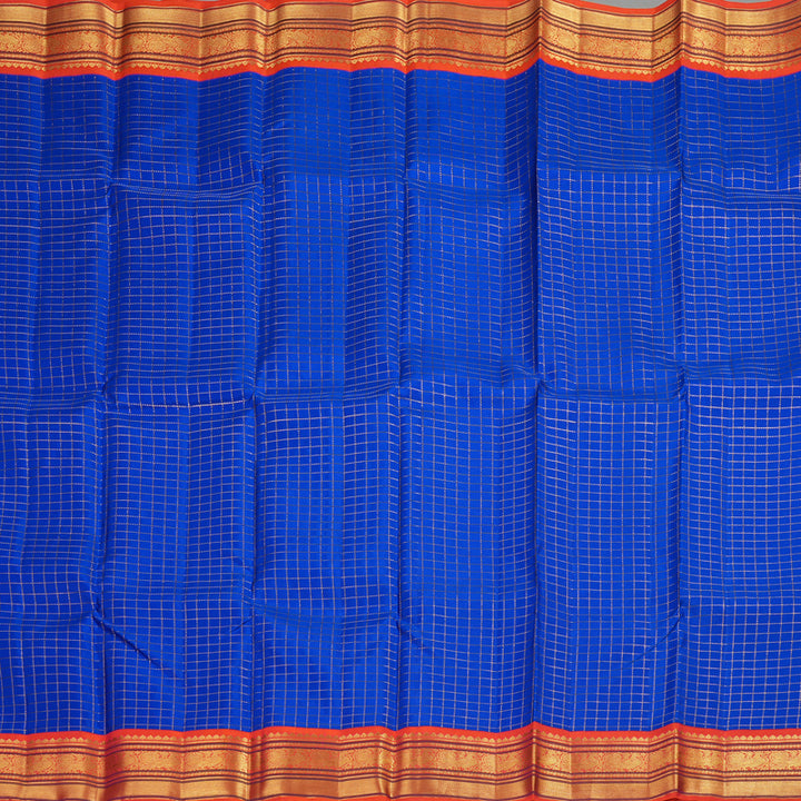 Hayagrivas Handloom Kanjivaram Silk Saree in Bright Blue KBE376E1-7