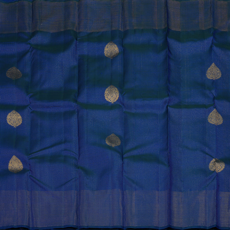 Hayagrivas Handloom Pure Kanjivaram Silk Saree in Regal Blue KBE376E10-2