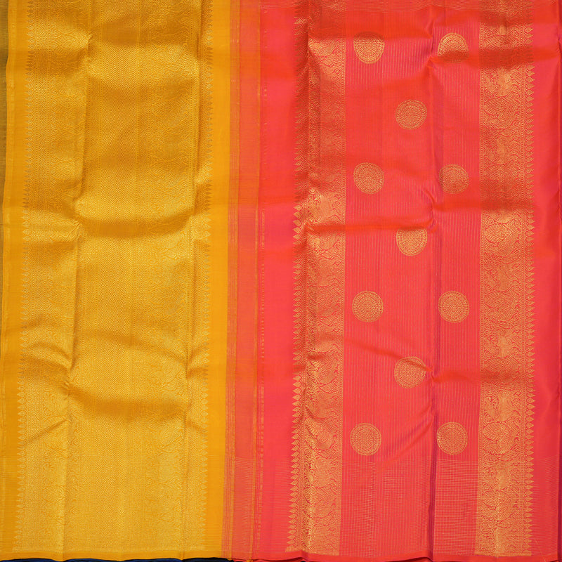 Hayagrivas Handloom Pure Kanjivaram Silk Saree in Regal Blue KBE376E10-2