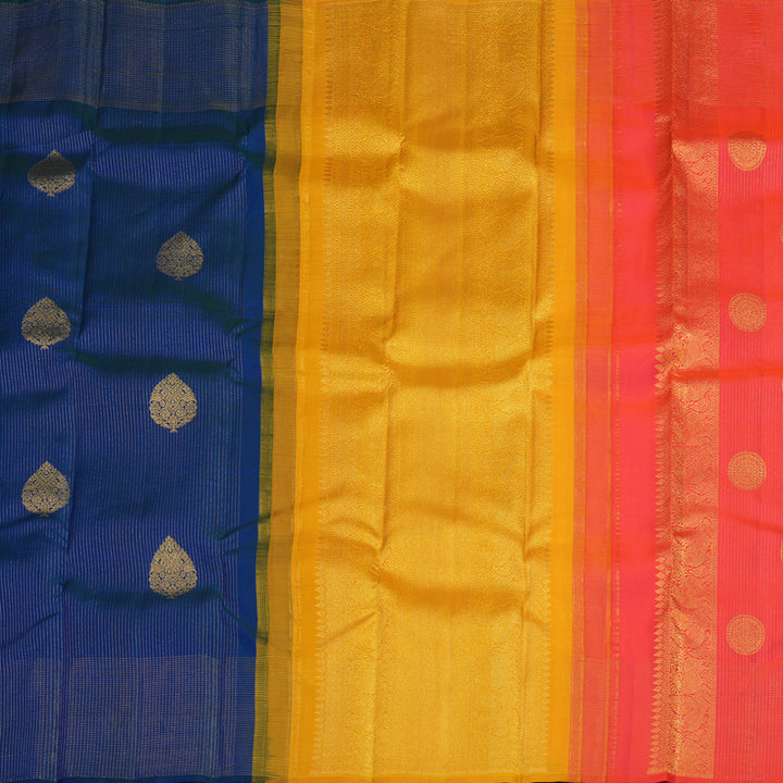Hayagrivas Handloom Pure Kanjivaram Silk Saree in Regal Blue KBE376E10-2