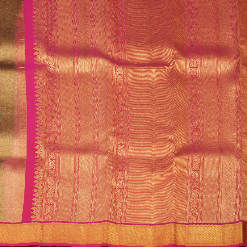 Hayagrivas Handloom Pure Kanjivaram Silk Saree in Eye-catching Bottle Green KBE376E11-3