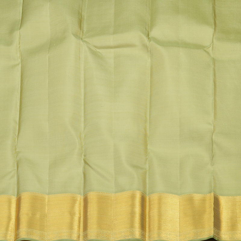 Hayagrivas Peach Orange Handloom Kanjivaram Silk Saree with Elaichi Green Border KBE376E3-3