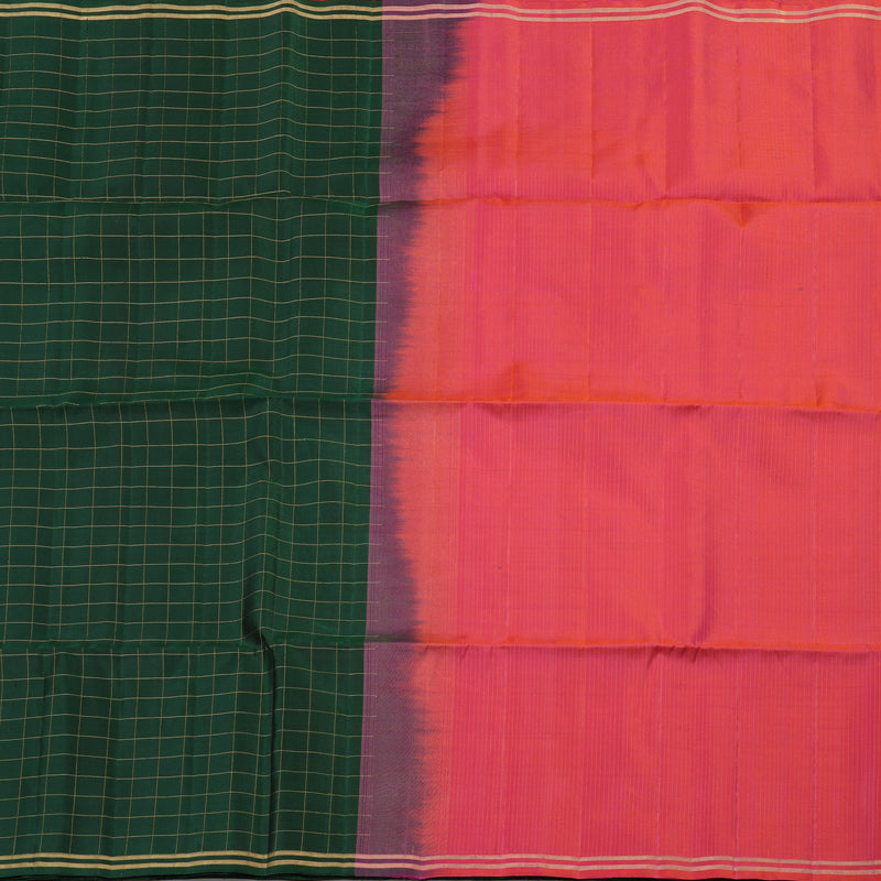 Hayagrivas Handloom Soft Silk Saree in Captivating Bottle Green KBE377E1-4