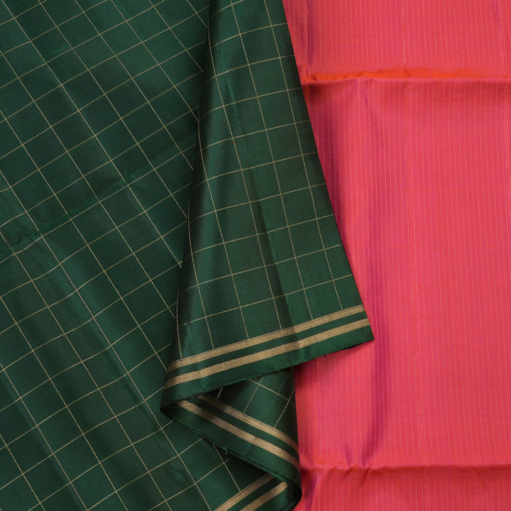 Hayagrivas Handloom Soft Silk Saree in Captivating Bottle Green KBE377E1-4