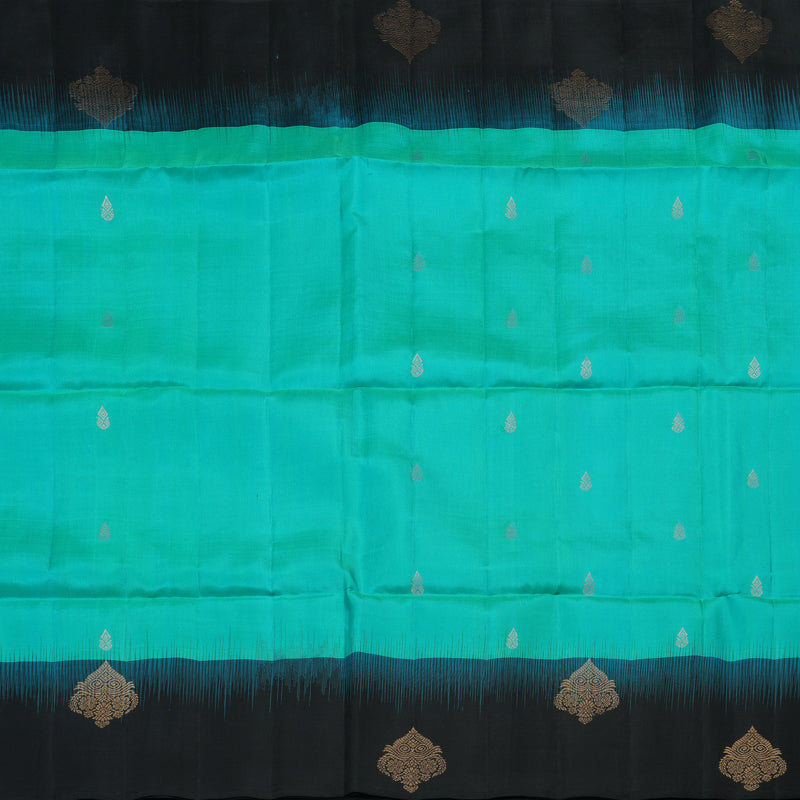 Hayagrivas Handloom Soft Silk Saree in Elegant Sea Blue KBE377E12-3
