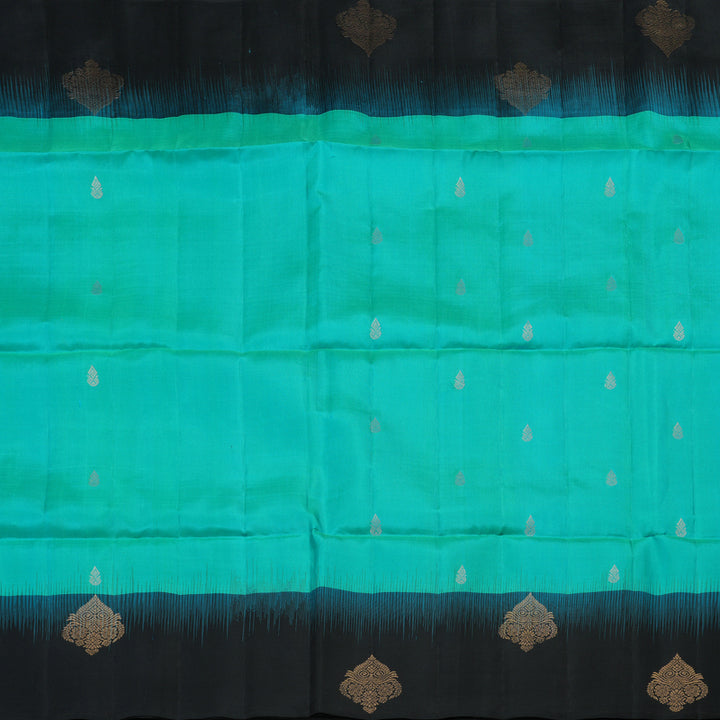 Hayagrivas Handloom Soft Silk Saree in Elegant Sea Blue KBE377E12-3