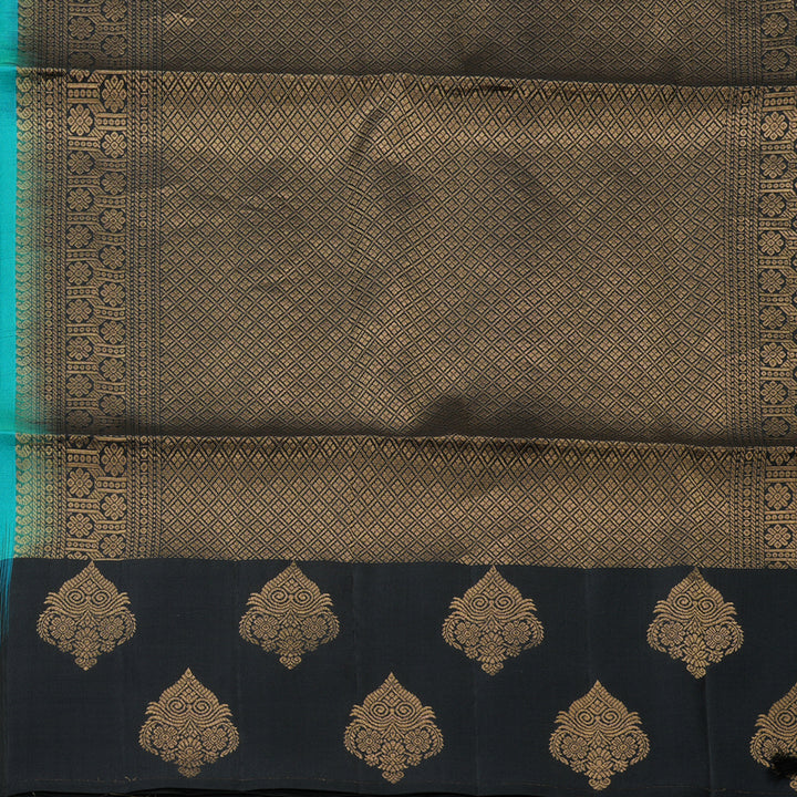 Hayagrivas Handloom Soft Silk Saree in Elegant Sea Blue KBE377E12-3