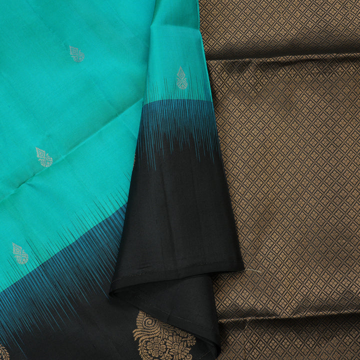 Hayagrivas Handloom Soft Silk Saree in Elegant Sea Blue KBE377E12-3