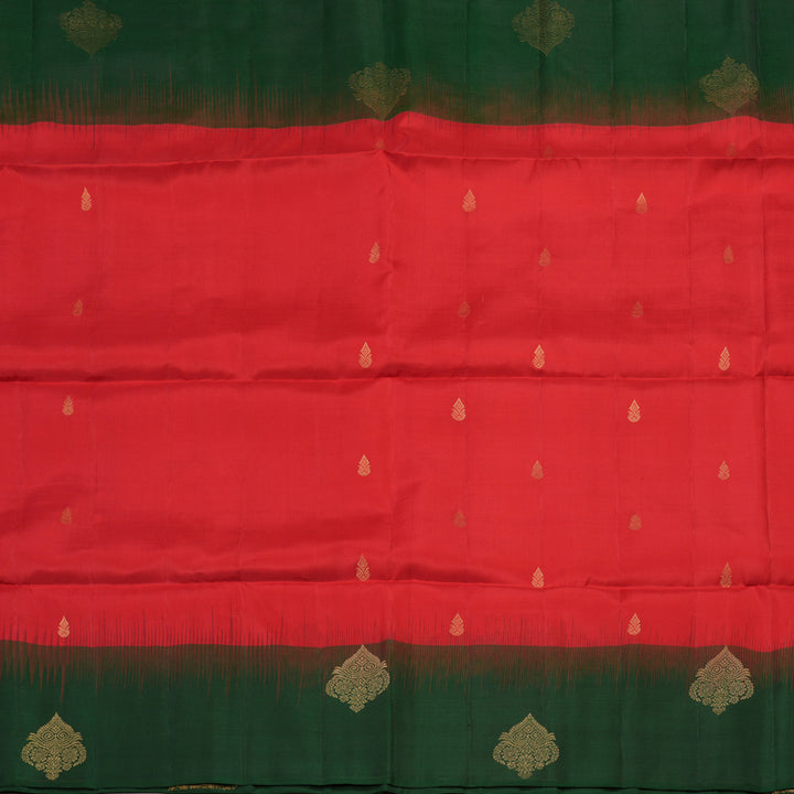 Hayagrivas Handloom Soft Silk Saree in Dazzling Red KBE377E12-4