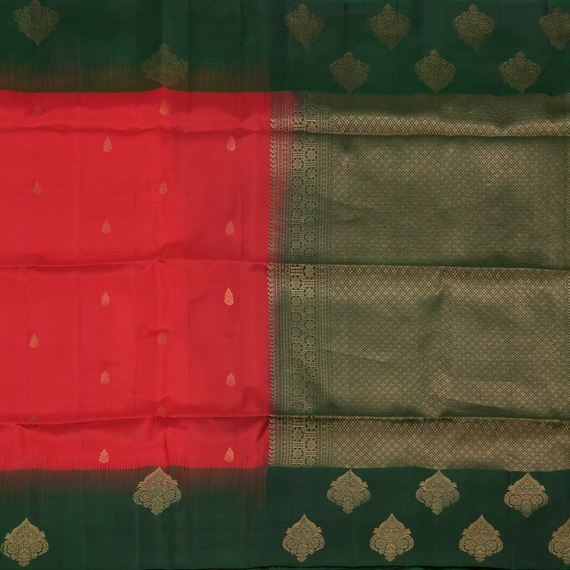 Hayagrivas Handloom Soft Silk Saree in Dazzling Red KBE377E12-4