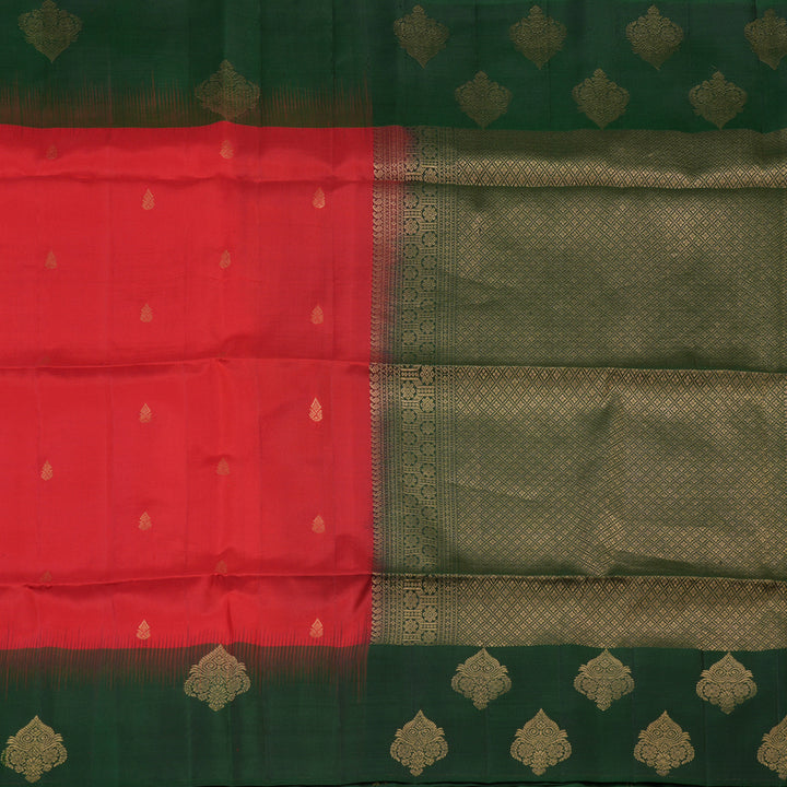 Hayagrivas Handloom Soft Silk Saree in Dazzling Red KBE377E12-4