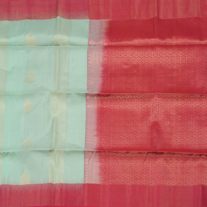 Hayagrivas Handloom Soft Silk Saree in Tranquil Sea Blue KBE377E14-3