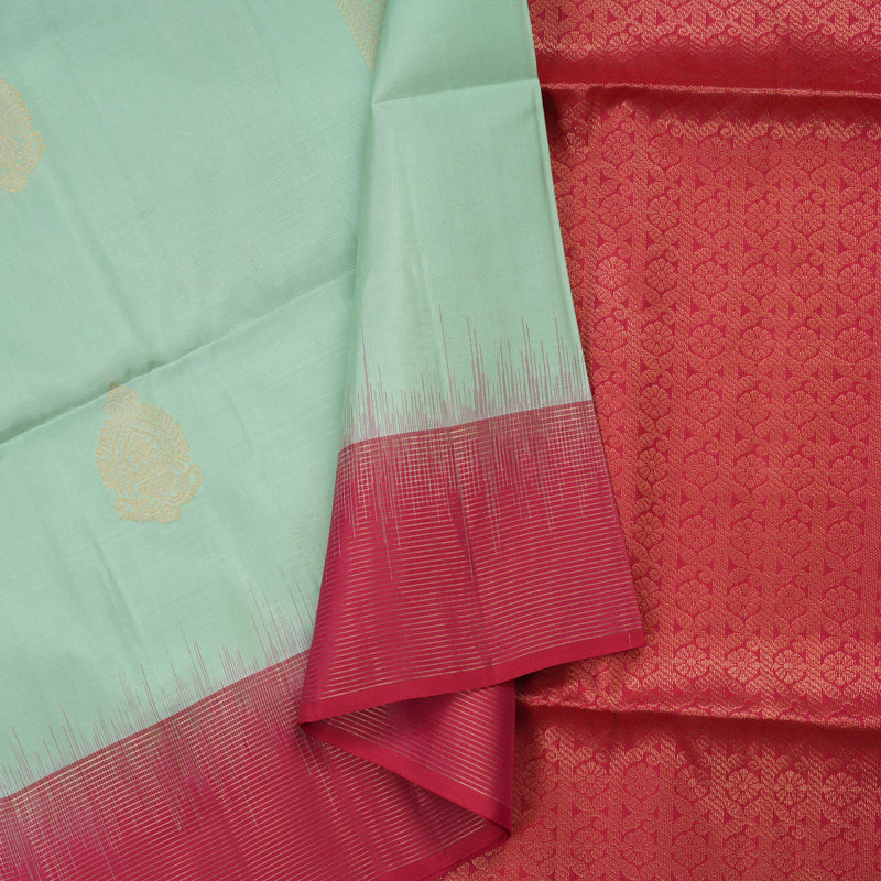 Hayagrivas Handloom Soft Silk Saree in Tranquil Sea Blue KBE377E14-3