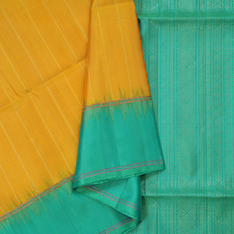 Hayagrivas Handloom Soft Silk Saree in Sunlit Yellow KBE377E2-3