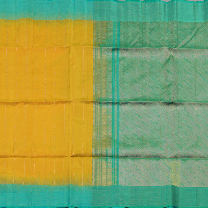 Hayagrivas Handloom Soft Silk Saree in Stylish Mustard Yellow KBE377E2-4
