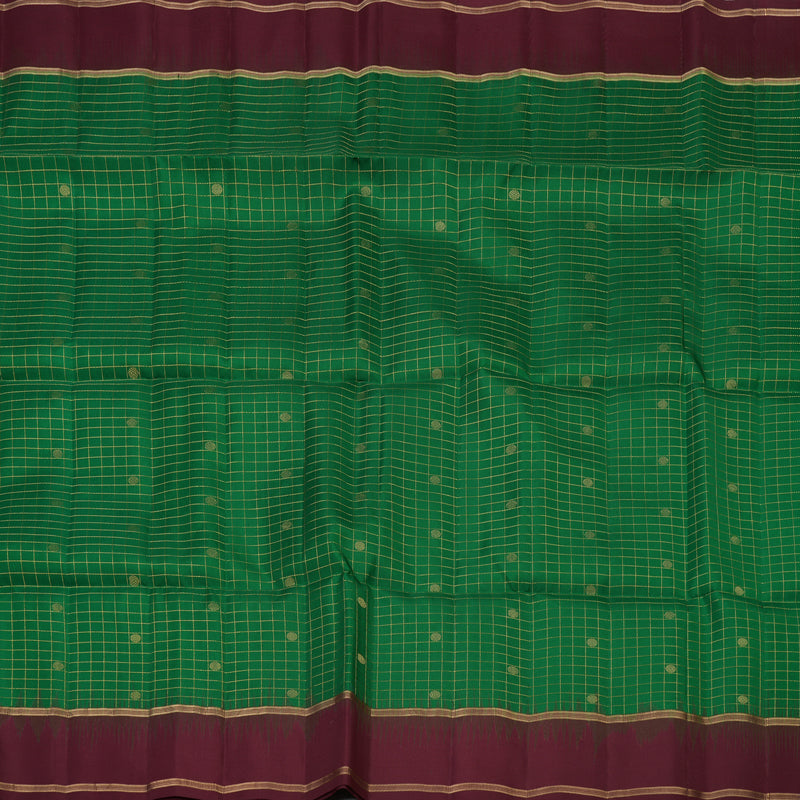 Hayagrivas Handloom Soft Silk Saree in Lush Bottle Green KBE377E3-5