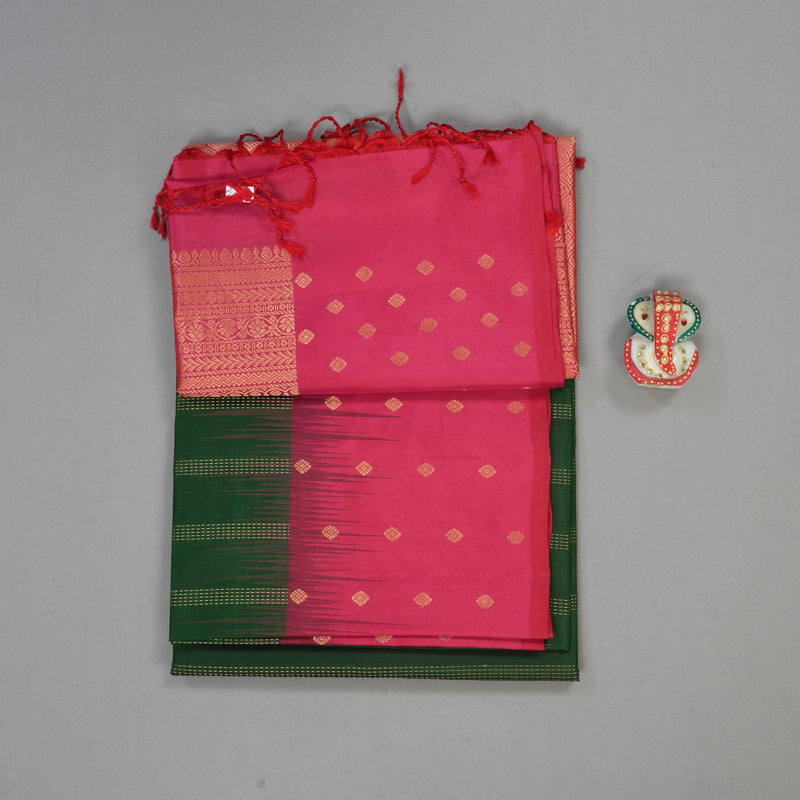 Hayagrivas Handloom Soft Silk Saree in Enchanting Bottle Green KBE377E4-4