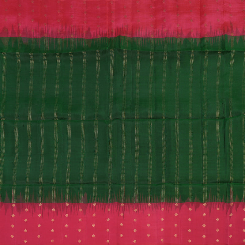 Hayagrivas Handloom Soft Silk Saree in Enchanting Bottle Green KBE377E4-4