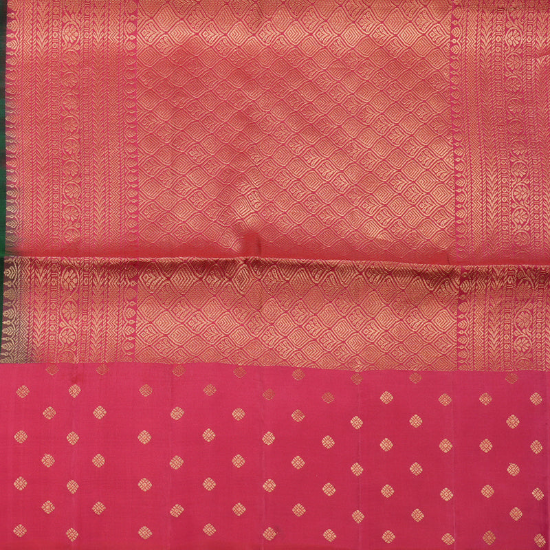 Hayagrivas Handloom Soft Silk Saree in Enchanting Bottle Green KBE377E4-4