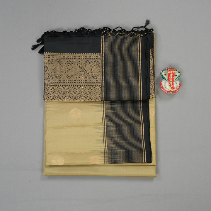 Hayagrivas Handloom Soft Silk Saree in Soft Sandal KBE377E5-3
