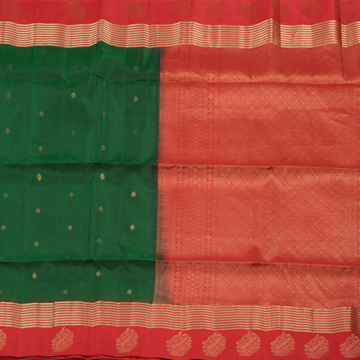 Hayagrivas Handloom Soft Silk Saree in Enchanting Bottle Green KBE377E7-2