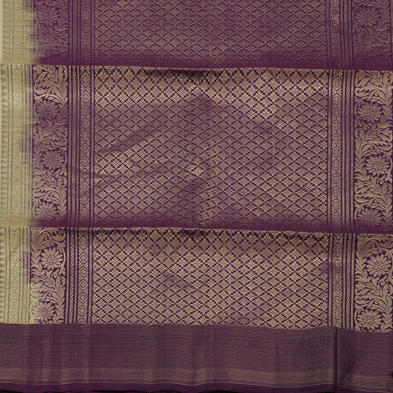 Hayagrivas Handloom Soft Silk Saree in Breezy Half White KBE377E9-3
