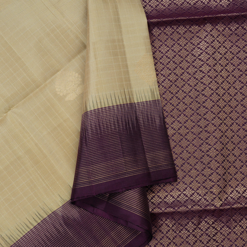 Hayagrivas Handloom Soft Silk Saree in Breezy Half White KBE377E9-3
