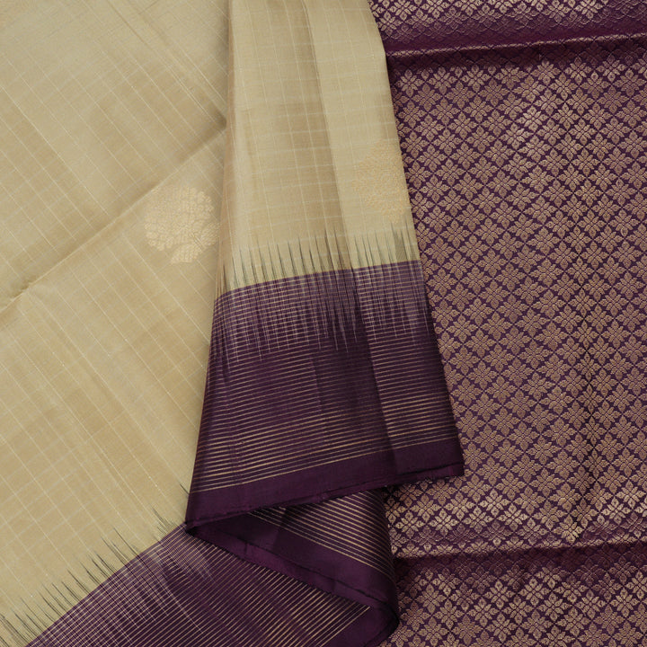 Hayagrivas Handloom Soft Silk Saree in Breezy Half White KBE377E9-3