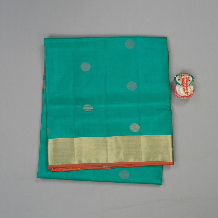 Hayagrivas Handloom Soft Silk Saree in Ethereal Sea Blue KBE379E1-1