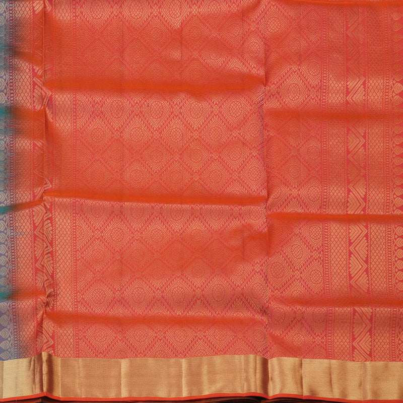 Hayagrivas Handloom Soft Silk Saree in Ethereal Sea Blue KBE379E1-1