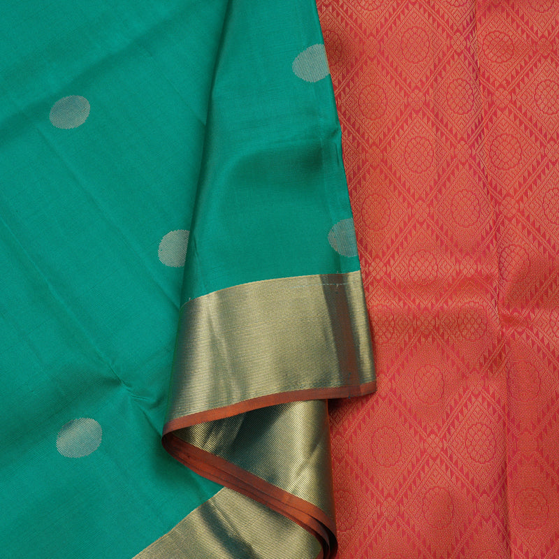 Hayagrivas Handloom Soft Silk Saree in Ethereal Sea Blue KBE379E1-1