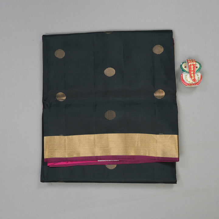 Hayagrivas Handloom Soft Silk Saree in Royal Black KBE379E1-10