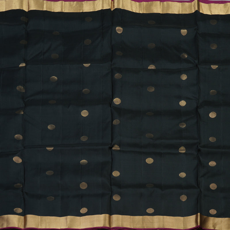 Hayagrivas Handloom Soft Silk Saree in Royal Black KBE379E1-10
