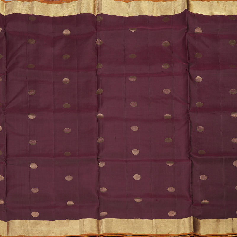 Hayagrivas Handloom Pure Soft Silk Saree in Dark Purple with Mustard Yellow KBE379E1-12