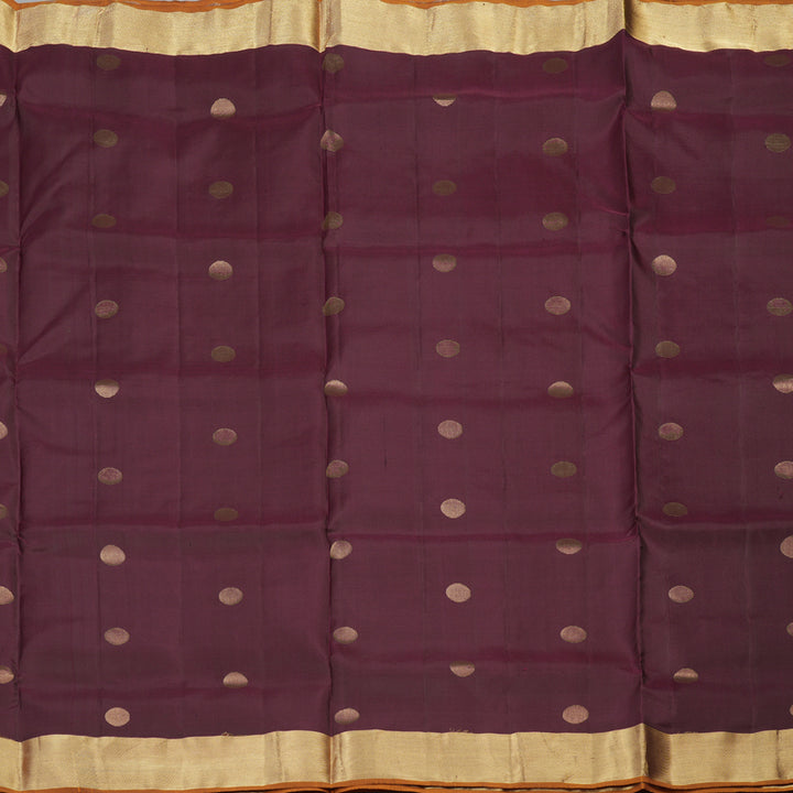 Hayagrivas Handloom Pure Soft Silk Saree in Dark Purple with Mustard Yellow KBE379E1-12