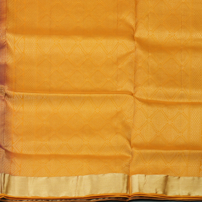 Hayagrivas Handloom Pure Soft Silk Saree in Dark Purple with Mustard Yellow KBE379E1-12