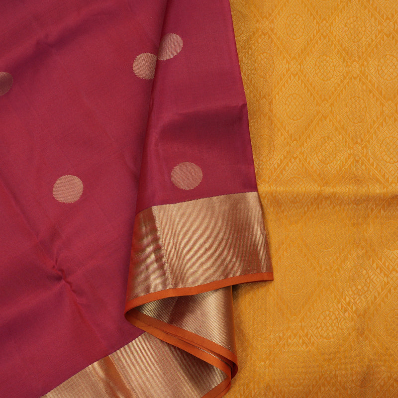 Hayagrivas Handloom Soft Silk Saree in Majestic Maroon KBE379E1-15