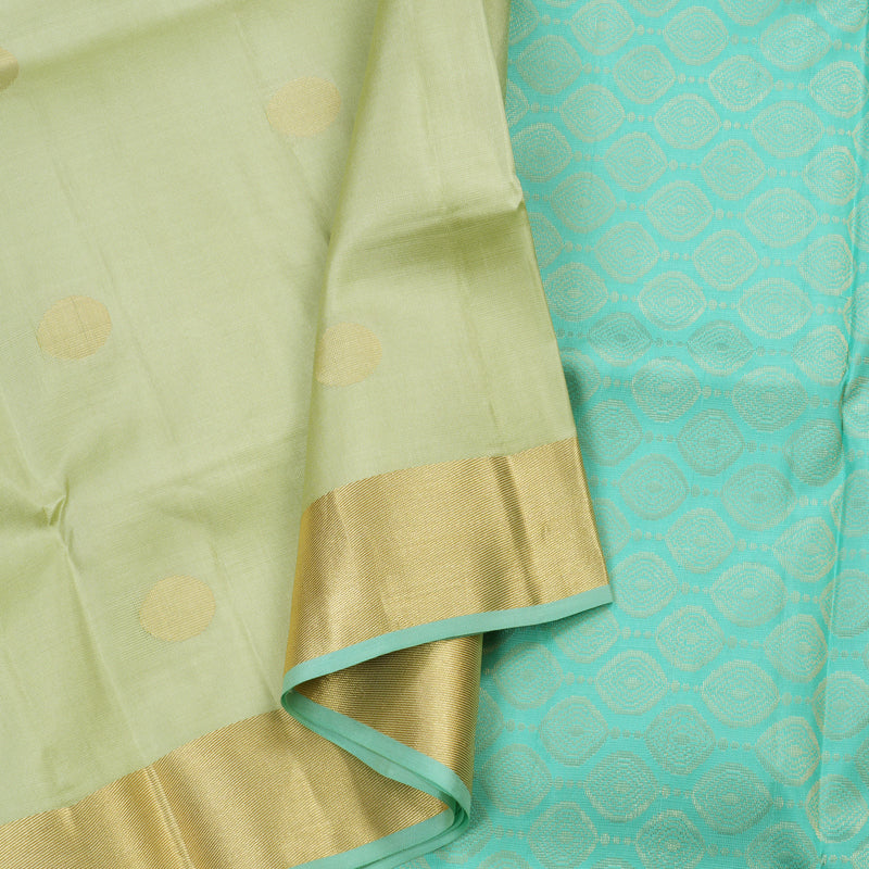 Hayagrivas Handloom Soft Silk Saree in Graceful Light Elaichi Green KBE379E1-4