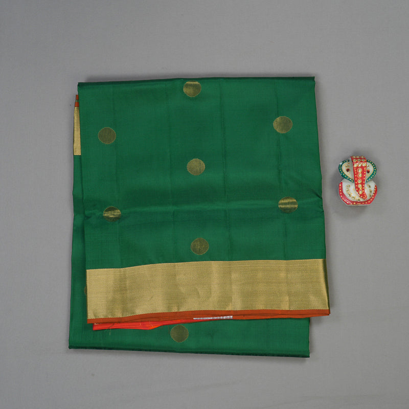 Hayagrivas Handloom Soft Silk Saree in Rich Leaf Green KBE379E1-7