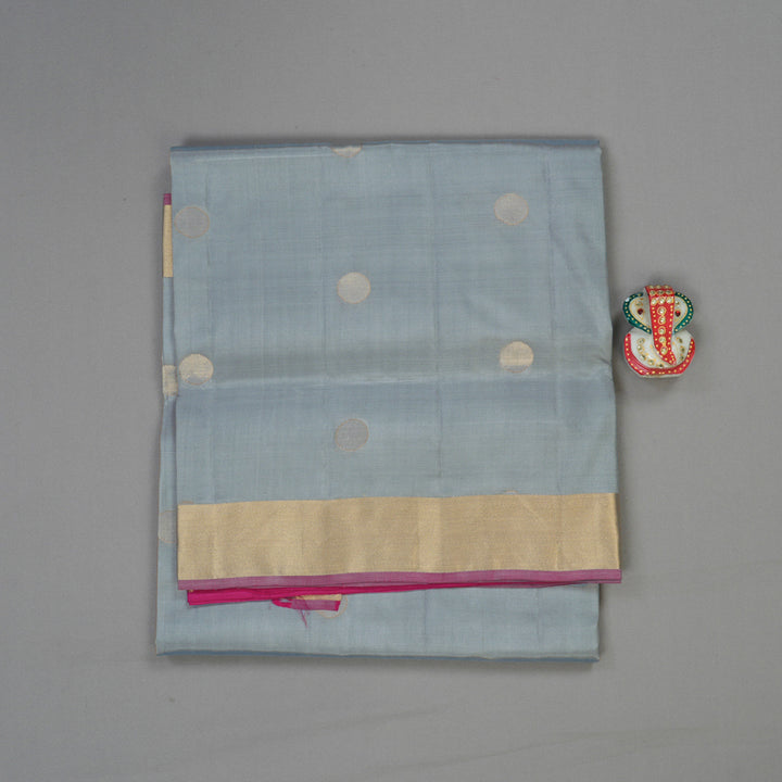 Hayagrivas Handloom Soft Silk Saree in Eye-catching Silver Grey KBE379E1-6